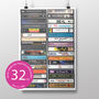 32nd Birthday 1994 Music Print Personalised Gift, thumbnail 1 of 9