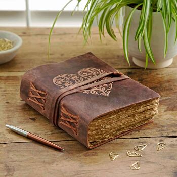 Personalised Heart Buffalo Leather Refillable Journal, 2 of 12