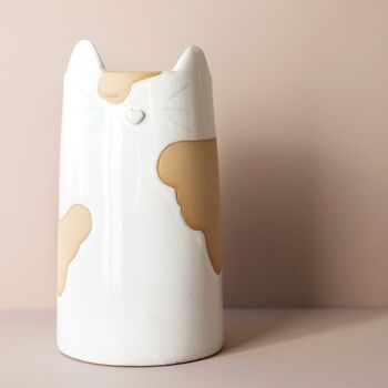 Textured Ceramic Cat Vase, 4 of 5
