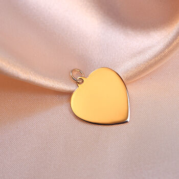 Personalised 9ct Gold Pendant Charms Heart Round Plaque, 5 of 7