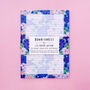 Lush Flowers Recycled A5 Notepad / Desk Pad Blue, thumbnail 1 of 5