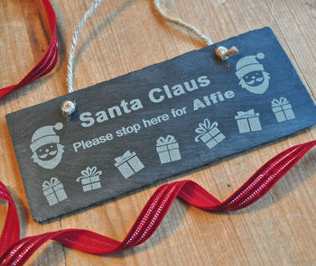 Personalised Santa Claus Slate Sign, 2 of 4