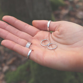 Silver Hoop Earrings Simple Everyday Jewellery, 6 of 6