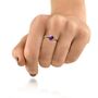 Round Amethyst Ring In Sterling Silver, thumbnail 2 of 3