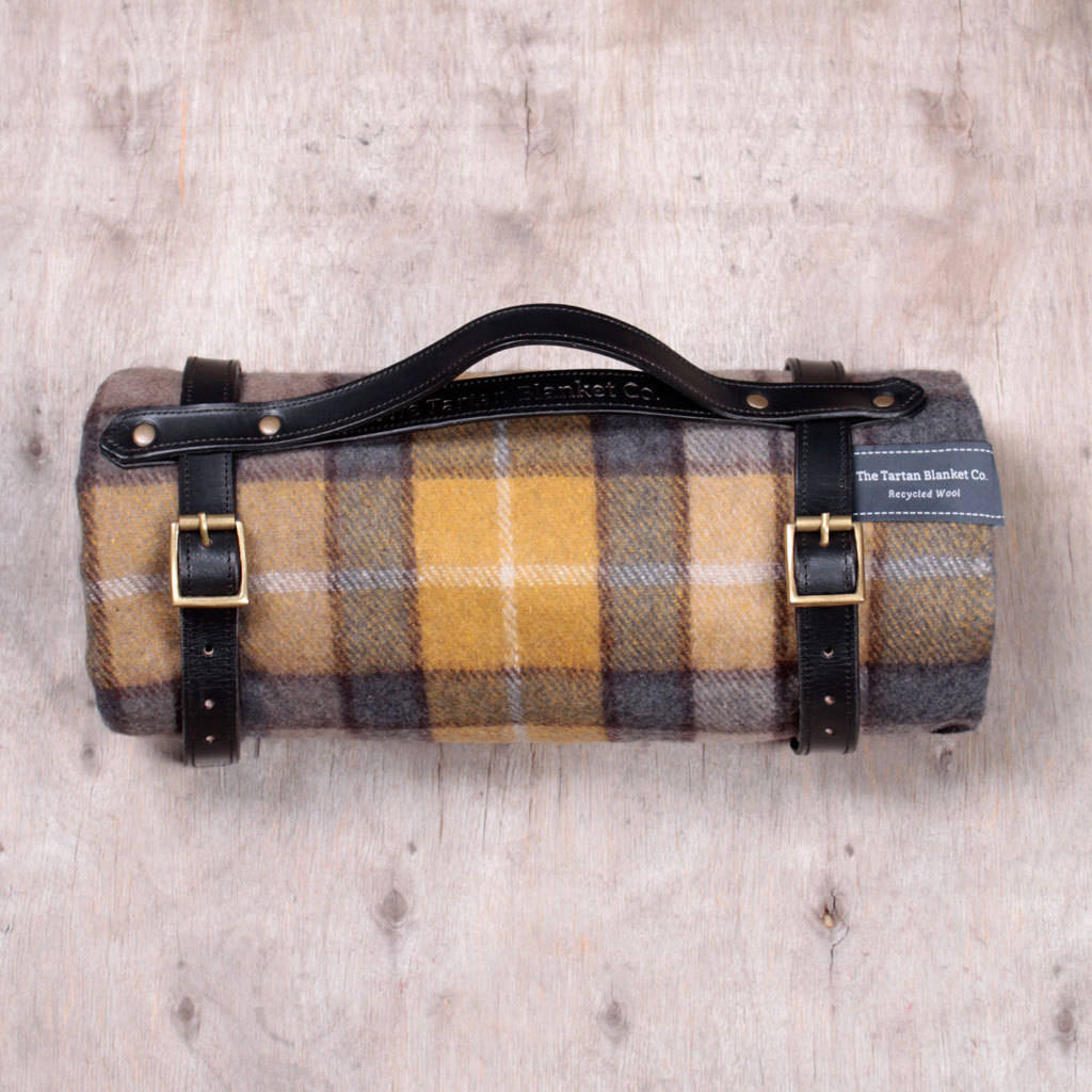 personalised recycled wool tartan picnic blankets by the tartan blanket