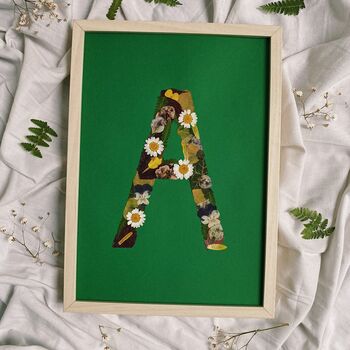 Personalised Letter Pressed Flower Framed Art, 3 of 7