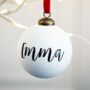 Matte White Glass Personalised Bauble, thumbnail 1 of 4