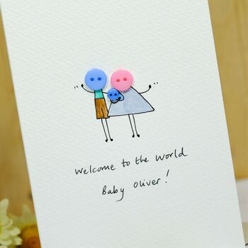 Personalised 'Button Family' Handmade Card, 8 of 12