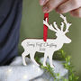 First Christmas Reindeer Wooden Hanging Decoration, thumbnail 3 of 3