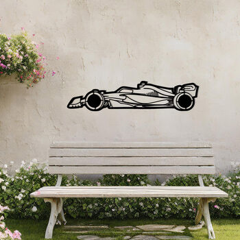 Metal Formula One Car Wall Art Racing Fan Garden Decor Gift, 3 of 10