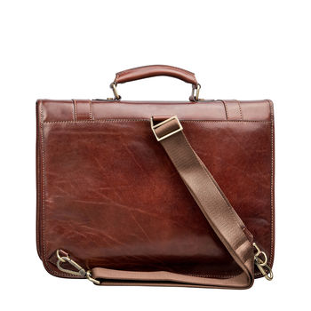 Mens Leather Backpack Briefcase. 'The Micheli', 7 of 12