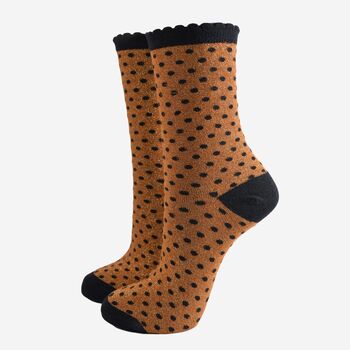 Women's Glitter Socks Pumpkin Small Polka Dots, 2 of 5