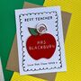 Personalised Best Teacher Apple Keyring Card, thumbnail 3 of 3