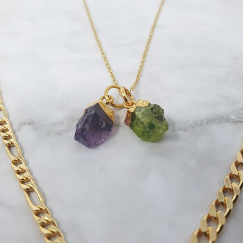 18k Gold Vermeil Plated Double Birthstone Necklace, 4 of 9