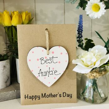 Personalised Mother's Day Auntie Wooden Keepsake Card By Craft Heaven ...