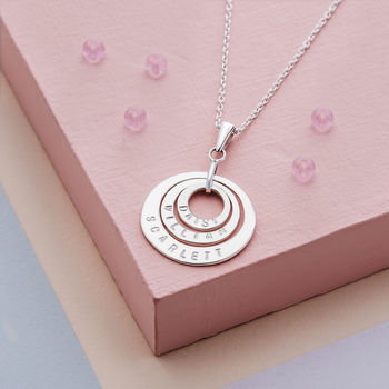 Personalised Silver Circles Necklace, 2 of 4