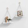White Wall Mounted Floating Shelf With Rope, thumbnail 6 of 9