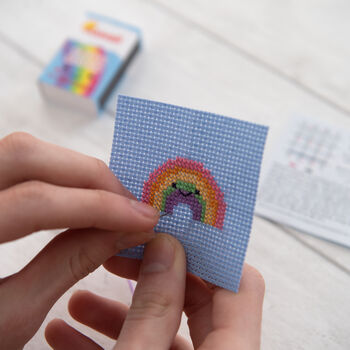 Kawaii Rainbow Mini Cross Stitch Kit, 9 of 10