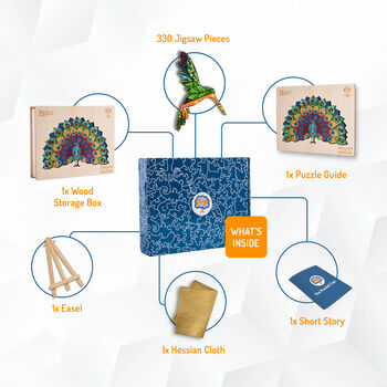 Peacock Jigsaw Puzzle For Adults 330 Pieces 43x31cm, 5 of 11