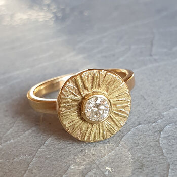 Diamond Sunray Engagement Ring, 7 of 9