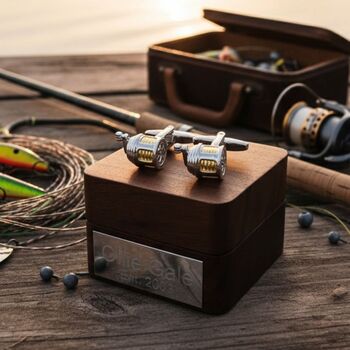 Personalised Fishing Reel Cufflinks, 8 of 10