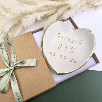 Gold Heart Shaped Engagement Dish With Gold Leaf, 2 of 6