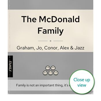 Family Print Personalised Book Cover Gift, 4 of 12