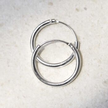 Sterling Silver 18mm Hoop Earrings, 2 of 4
