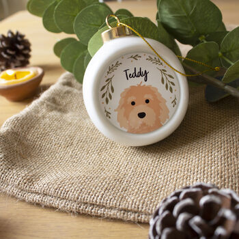 Personalised Christmas Dog, 3D Ceramic Bauble, 2 of 10