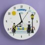 Children's Personalised Police Themed Bedroom Clock, thumbnail 1 of 7