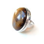 Large Tigers Eye Gemstone Ring Set In Sterling Silver, thumbnail 1 of 5