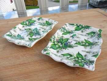 Set Of Two Soap Dishes In Lily Of The Valley Design, 2 of 11