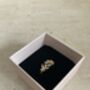 18 K Gold Adjustable Dainty Leaf Ring Silver, thumbnail 2 of 6