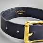 Luxury Leather Dog Collar And Matching Lead Set Dark Blue, thumbnail 5 of 11