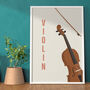 Violin Print | Instrument Music Poster, thumbnail 4 of 10