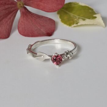 Ariel Leaf Engagement Ring, Gold And Morganite, 5 of 8