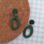 Organic Oval Polymer Clay Earrings, thumbnail 3 of 4