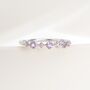 Pink Sapphire And Amethyst Stackable Half Eternity Band In Sterling Silver And Gold, thumbnail 10 of 12