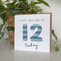 Candy Stripe 12th Birthday Card, thumbnail 2 of 3