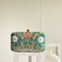 Valleta Green Embroidered Clutch Made To Order, thumbnail 6 of 7