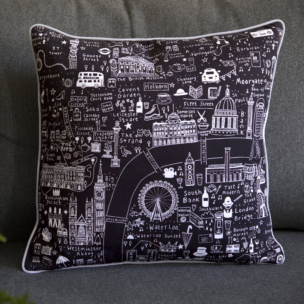 Illustrated London Cushions By House of Cally