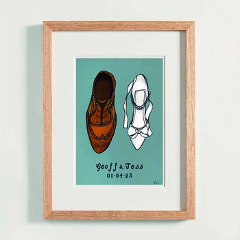 Wedding Shoes Personalised Fine Art Print, 3 of 4