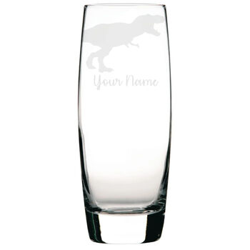 Personalised Tyrannosaurus Rex Trex Engraved Glass, 3 of 6