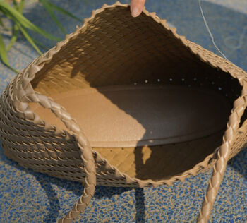 Hand Weaving Vegan Leather Shoulder Bag, 11 of 12