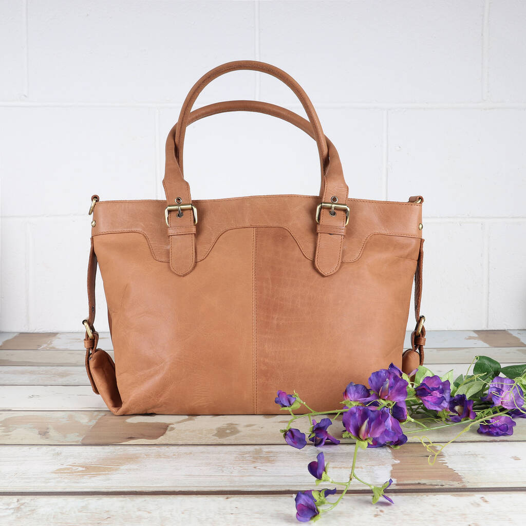 womens tan leather tote bag