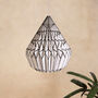 Black White Pinstripe Pattern Origami Lampshade, thumbnail 3 of 5