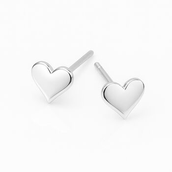 Sterling Silver Heart Micro Stud Earrings – 4mm, 2 of 9