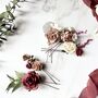 Burgundy, Rose Taupe And White Flower Hair Pins, thumbnail 1 of 6