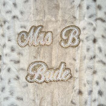 Personalised Fluffy White Bride Slippers, 4 of 5