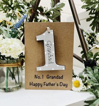 Personalised Father's Day Card Grandad No.One Keepsake, 2 of 3